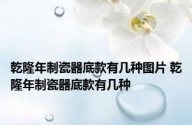 乾隆年制瓷器底款有几种图片 乾隆年制瓷器底款有几种