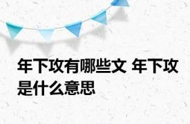 年下攻有哪些文 年下攻是什么意思