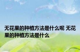 无花果的种植方法是什么呢 无花果的种植方法是什么
