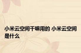 小米云空间干嘛用的 小米云空间是什么