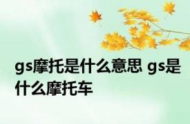 gs摩托是什么意思 gs是什么摩托车