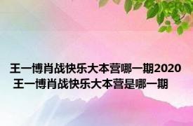 王一博肖战快乐大本营哪一期2020 王一博肖战快乐大本营是哪一期