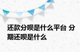 还款分呗是什么平台 分期还呗是什么