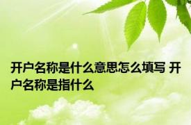 开户名称是什么意思怎么填写 开户名称是指什么