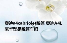 奥迪a4cabriolet敞篷 奥迪A4L豪华型是敞篷车吗