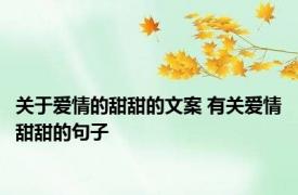 关于爱情的甜甜的文案 有关爱情甜甜的句子
