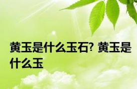 黄玉是什么玉石? 黄玉是什么玉