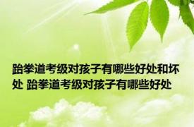 跆拳道考级对孩子有哪些好处和坏处 跆拳道考级对孩子有哪些好处