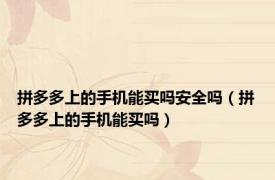拼多多上的手机能买吗安全吗（拼多多上的手机能买吗）