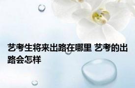 艺考生将来出路在哪里 艺考的出路会怎样