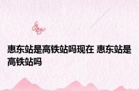 惠东站是高铁站吗现在 惠东站是高铁站吗