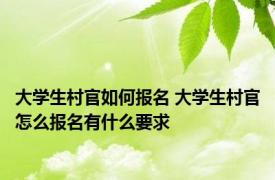 大学生村官如何报名 大学生村官怎么报名有什么要求