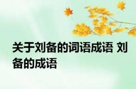 关于刘备的词语成语 刘备的成语