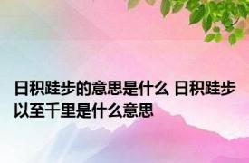 日积跬步的意思是什么 日积跬步以至千里是什么意思