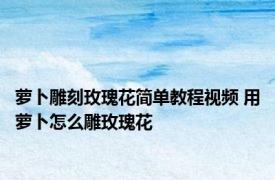 萝卜雕刻玫瑰花简单教程视频 用萝卜怎么雕玫瑰花