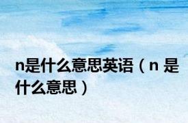 n是什么意思英语（n 是什么意思）