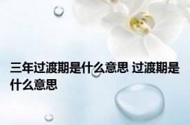 三年过渡期是什么意思 过渡期是什么意思