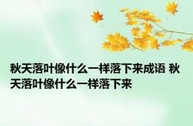 秋天落叶像什么一样落下来成语 秋天落叶像什么一样落下来