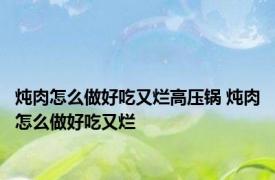炖肉怎么做好吃又烂高压锅 炖肉怎么做好吃又烂