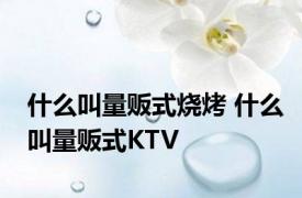 什么叫量贩式烧烤 什么叫量贩式KTV
