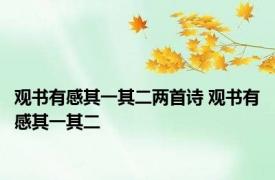 观书有感其一其二两首诗 观书有感其一其二 