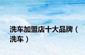 洗车加盟店十大品牌（洗车）
