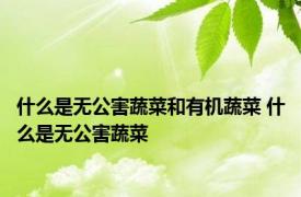 什么是无公害蔬菜和有机蔬菜 什么是无公害蔬菜