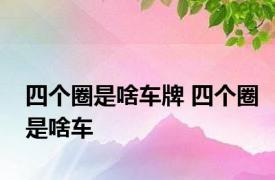 四个圈是啥车牌 四个圈是啥车