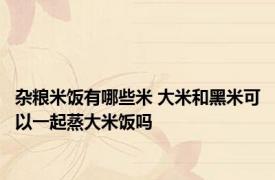 杂粮米饭有哪些米 大米和黑米可以一起蒸大米饭吗