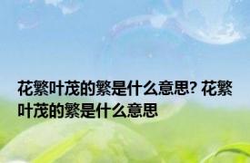 花繁叶茂的繁是什么意思? 花繁叶茂的繁是什么意思