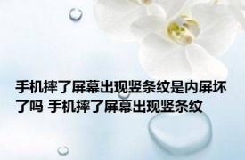 手机摔了屏幕出现竖条纹是内屏坏了吗 手机摔了屏幕出现竖条纹