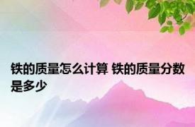铁的质量怎么计算 铁的质量分数是多少