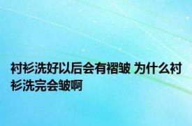 衬衫洗好以后会有褶皱 为什么衬衫洗完会皱啊