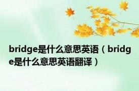 bridge是什么意思英语（bridge是什么意思英语翻译）