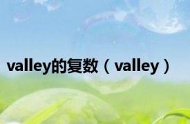 valley的复数（valley）