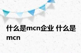 什么是mcn企业 什么是mcn