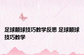 足球颠球技巧教学反思 足球颠球技巧教学