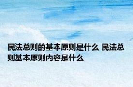 民法总则的基本原则是什么 民法总则基本原则内容是什么