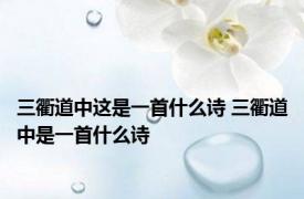 三衢道中这是一首什么诗 三衢道中是一首什么诗