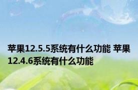 苹果12.5.5系统有什么功能 苹果12.4.6系统有什么功能