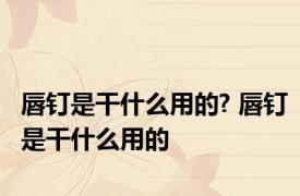 唇钉是干什么用的? 唇钉是干什么用的