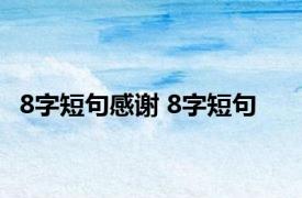 8字短句感谢 8字短句