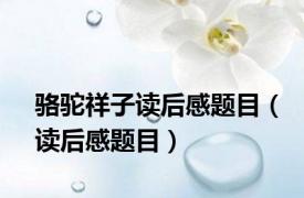 骆驼祥子读后感题目（读后感题目）