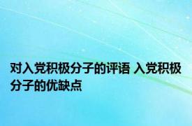 对入党积极分子的评语 入党积极分子的优缺点