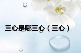 三心是哪三心（三心）