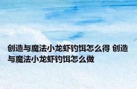 创造与魔法小龙虾钓饵怎么得 创造与魔法小龙虾钓饵怎么做