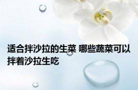 适合拌沙拉的生菜 哪些蔬菜可以拌着沙拉生吃