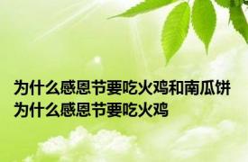 为什么感恩节要吃火鸡和南瓜饼 为什么感恩节要吃火鸡
