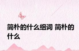简朴的什么组词 简朴的什么