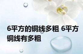 6平方的铜线多粗 6平方铜线有多粗